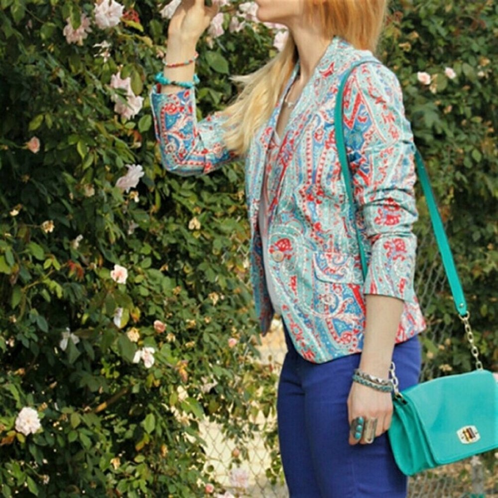 brand new JONES NEW YORK Coral Sea Paisley Blazer Jacket in Women’s Size 16